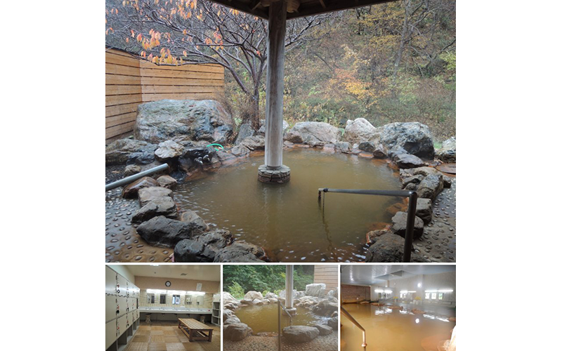 温泉：併設する『貝取澗公営温泉浴場』では、貝取澗川の自然を眺めながら入る源泉かけ流しの温泉が楽しめる。